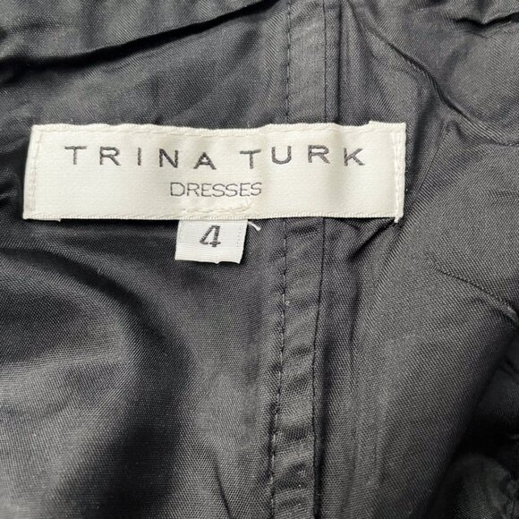 Trina Turk - Black, White, & Multicolored Geometric Pattern Strapless Dress Sz 4 - Picture 3 of 3